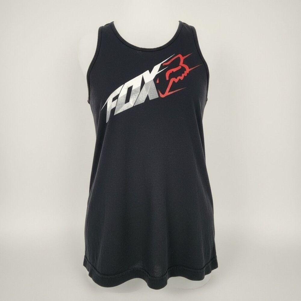Fox Racing Mens M Tank Top Black Faded Logo Graphic Motocross Motorcycle